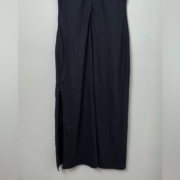 NWOT Abercrombie & Fitch High-Neck Linen-Blend Maxi Dress in Black Size MP - Picture 11 of 13